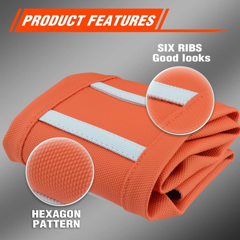 fewfuss Dirt Bike Seat Cover - White Stripe Universial Seat Cover for Dirt Bike - Motorcycle Motorcross Enduro Seat Covers (Orange) - Image 5